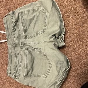 Green Jean shorts